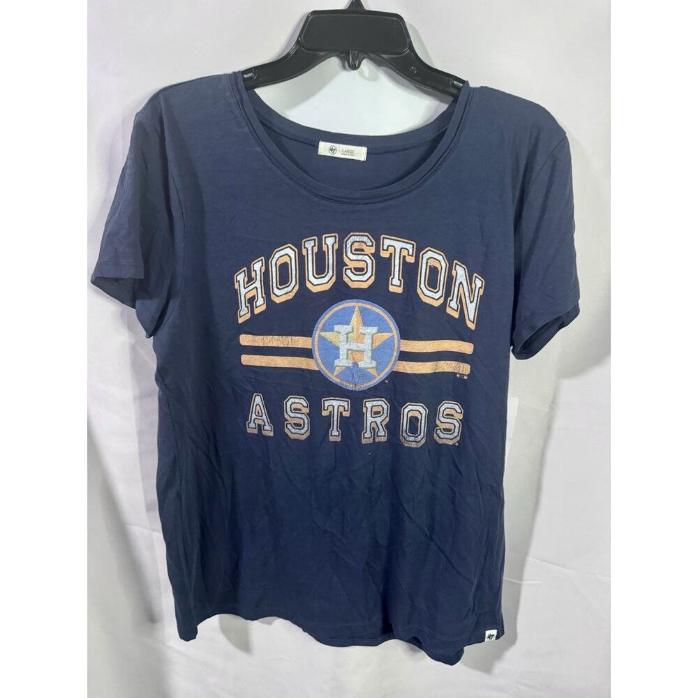 Houston Astros T Shirt 47 Brand MLB Blue Short Sleeve Women Large